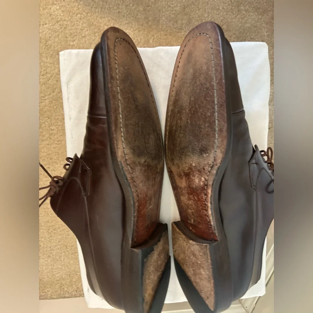 Mezlan Made in Spain Handcrafted Dark Brown Men’s Dress Shoes 9.5 M or 9-1/2 M - Picture 10 of 15